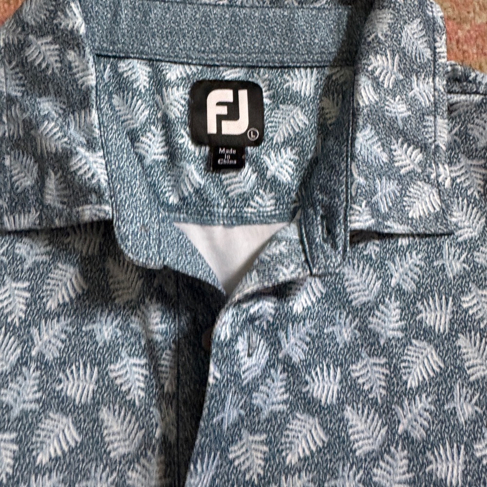 FootJoy Shadow Palm Print Lisle Self Collar